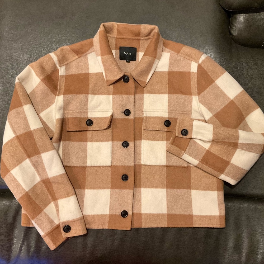 RAILS STEFFI WOOL BLEND JACKET - IVORY/CAMEL BUFFALO CHECK
